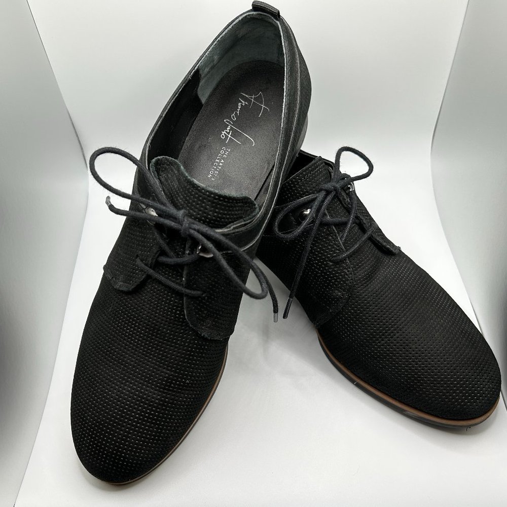 Franco Sarto, Artist’s Collection “Acropolis” Loafer/Oxford, Sz 10, Black Suede